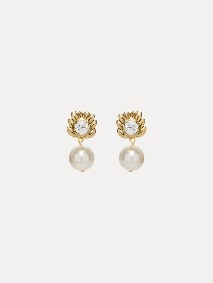 Women Crystal Pearl Drop Earrings Pearl Oscar De La Renta Earrings