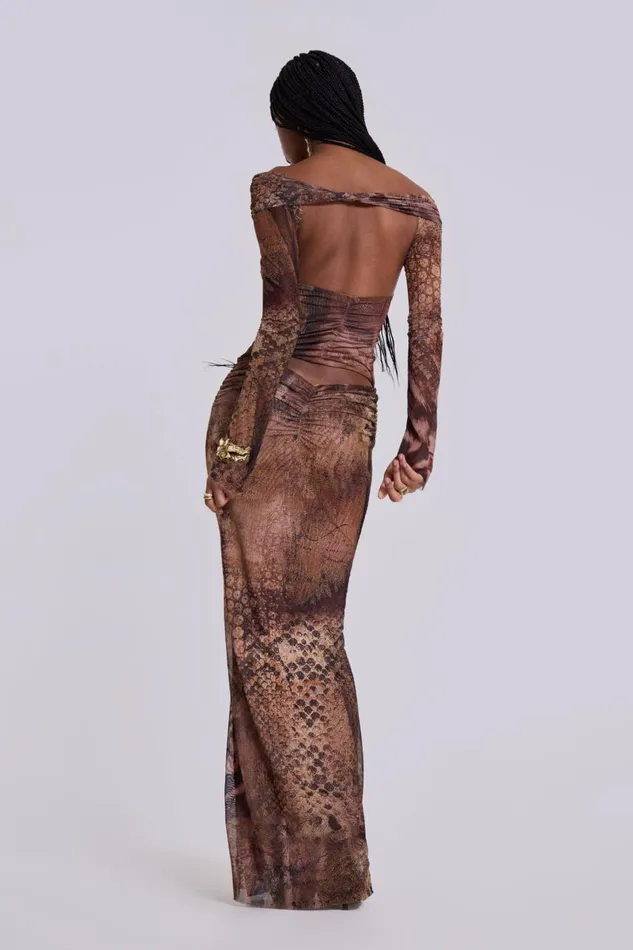 Women Dahna Macrame Mesh Maxi Dress Jaded London Maxi Dresses
