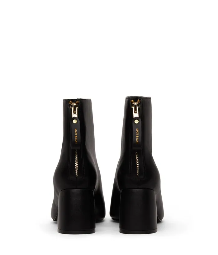 Women Deena Vegan Mid Heel Boots Black Matt and Nat Heels