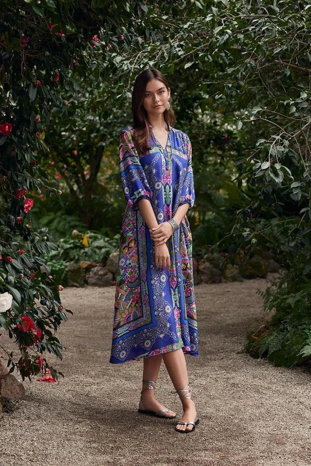 Women DEMARNE XYLA DRESS Demarne Print Johnny Was Dresses Women DEMARNE XYLA DRESS Demarne Print Johnny Was Dresses