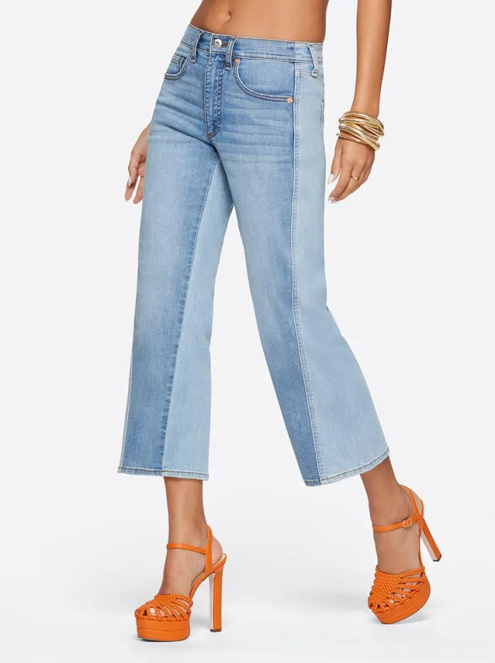 Women Denim Jessica Simpson Melody Wide Leg Crop In Lovey Dovey