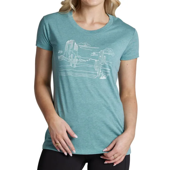 WOMEN Desert Scene Tee Blue Justin Boots TShirts and Tops