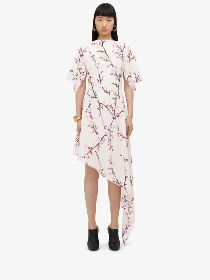 Women Dresses Alexander McQueen Blossom Asymmetric Midi Dress Pink
