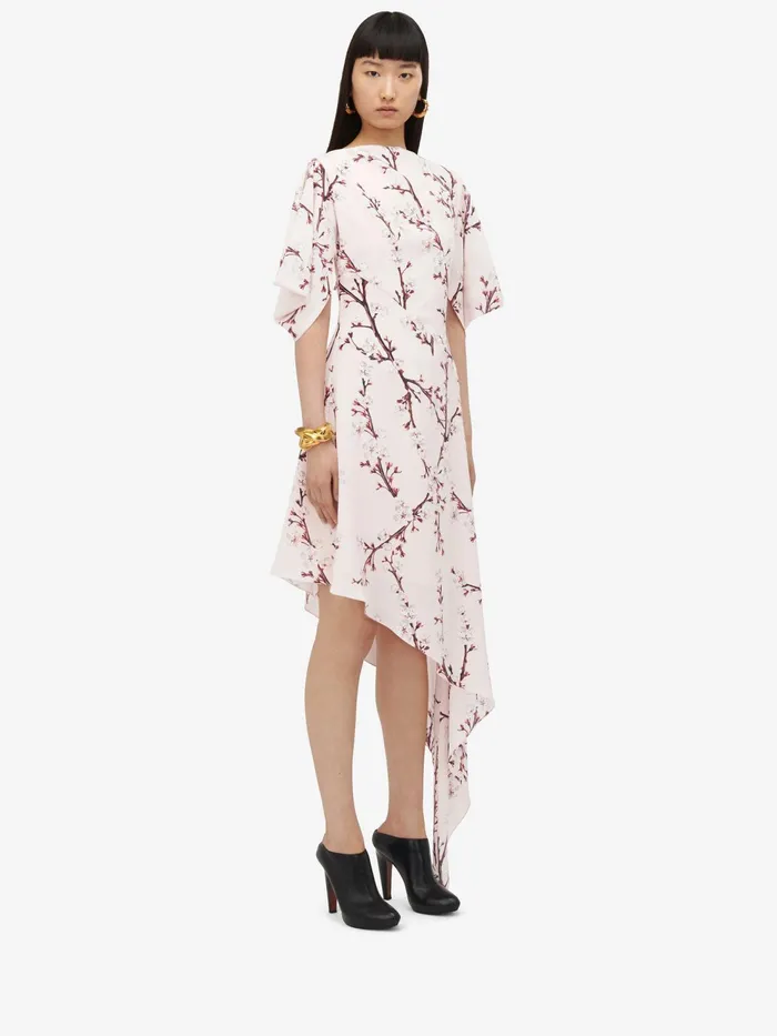 Women Dresses Alexander McQueen Blossom Asymmetric Midi Dress Pink