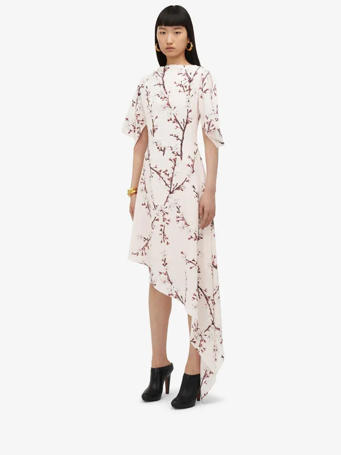 Women Dresses Alexander McQueen Blossom Asymmetric Midi Dress Pink