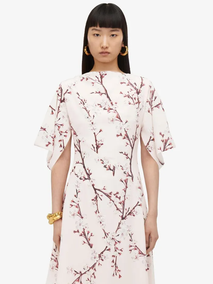 Women Dresses Alexander McQueen Blossom Asymmetric Midi Dress Pink