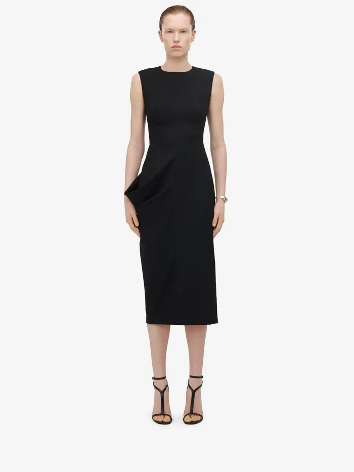 Women Dresses Alexander McQueen Drape Detail Pencil Dress Black