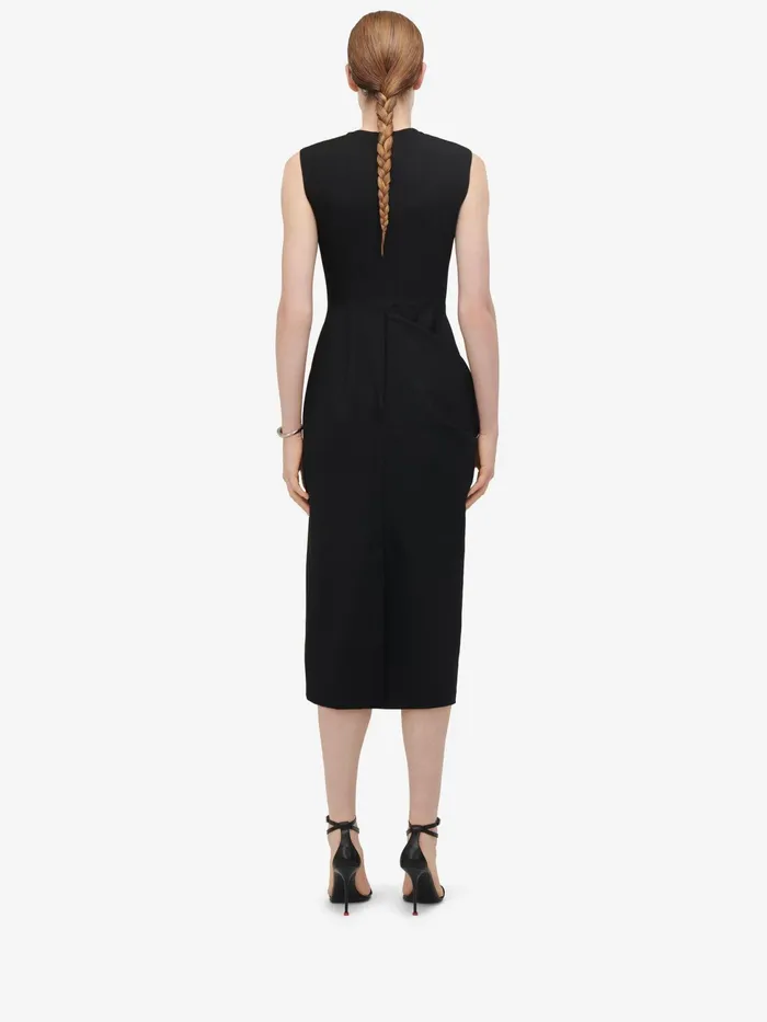 Women Dresses Alexander McQueen Drape Detail Pencil Dress Black