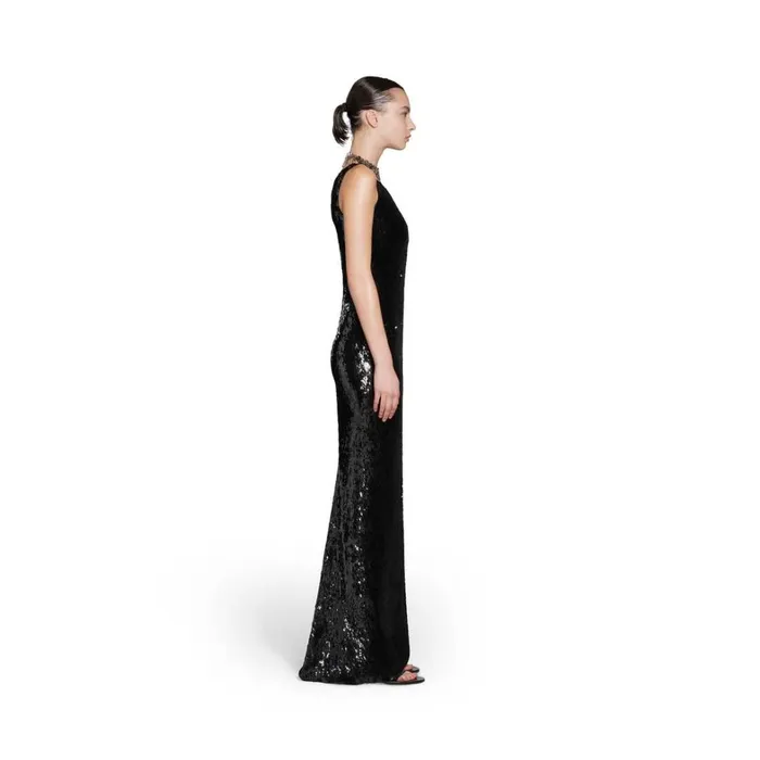 Women Dresses and Skirts Balenciaga Embroidered Maxi Dress In Black