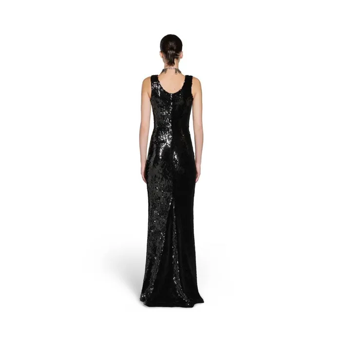 Women Dresses and Skirts Balenciaga Embroidered Maxi Dress In Black