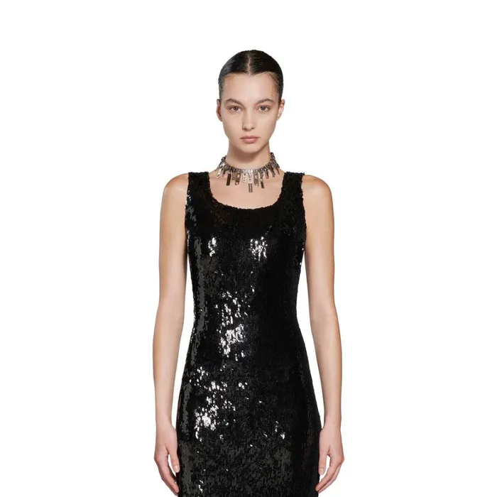 Women Dresses and Skirts Balenciaga Embroidered Maxi Dress In Black