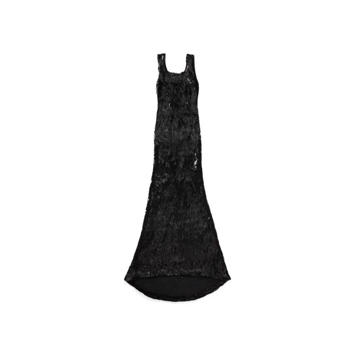 Women Dresses and Skirts Balenciaga Embroidered Maxi Dress In Black