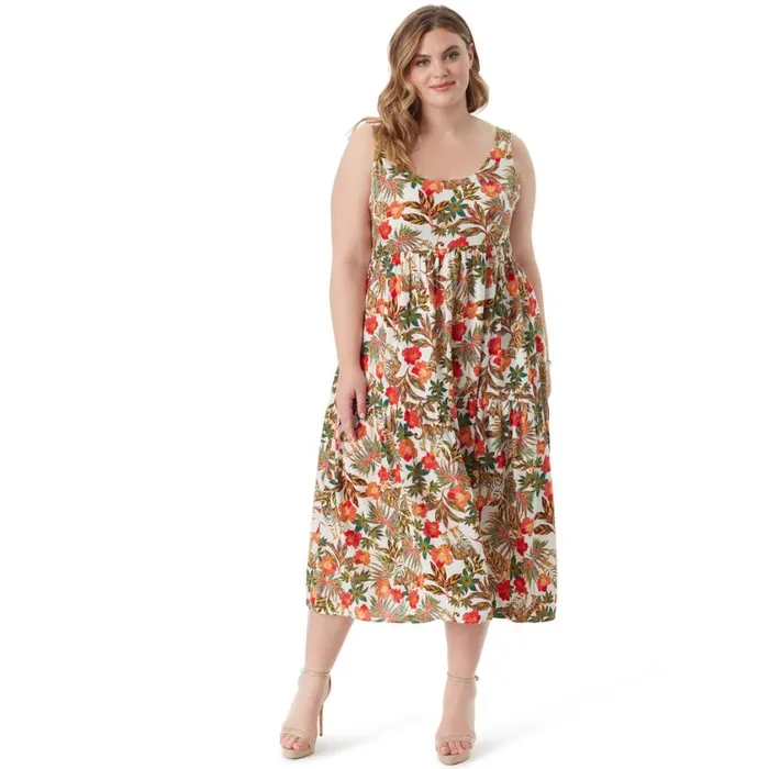 Women Dresses Jessica Simpson Cheryl Maxi Dress In Jungle Parade