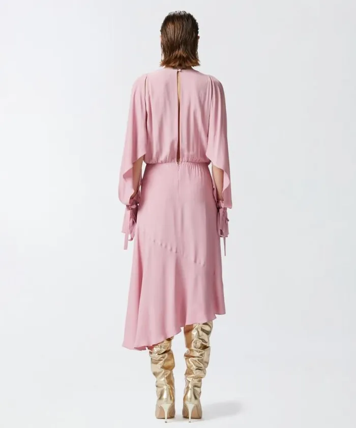 Women Dresses Pinko Asymmetric Crepe Midi Dress Pinkpolignac Women Dresses Pinko Asymmetric Crepe Midi Dress Pinkpolignac