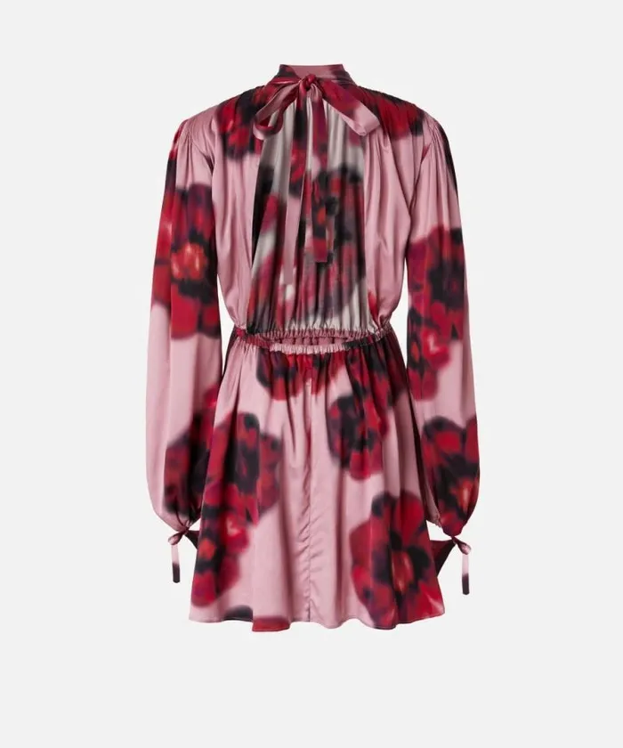 Women Dresses Pinko Floralprint Mini Dress With Open Back Pinkred Women Dresses Pinko Floralprint Mini Dress With Open Back Pinkred