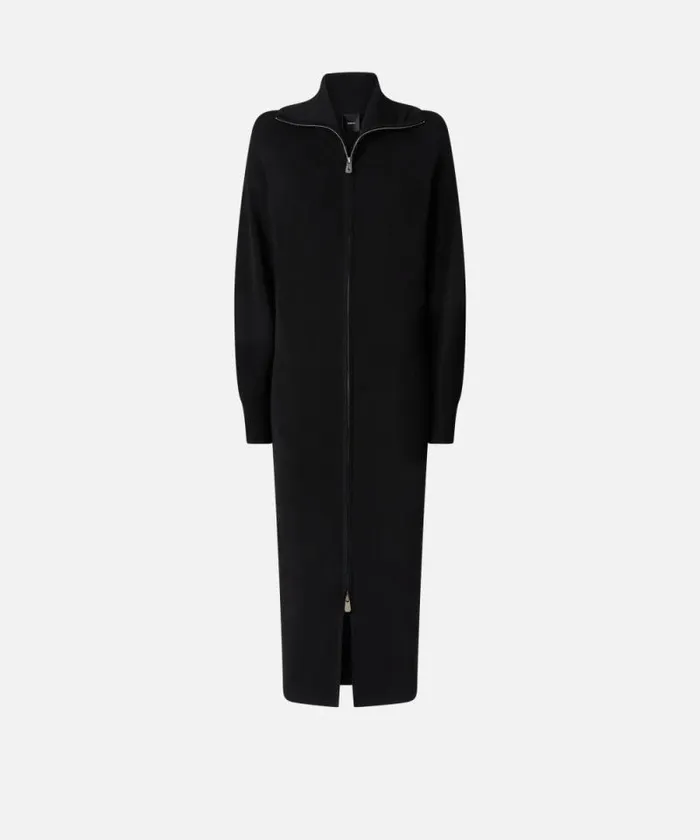 Women Dresses Pinko High Neck Knitted Midi Dress With Zip Limo Black Women Dresses Pinko High Neck Knitted Midi Dress With Zip Limo Black
