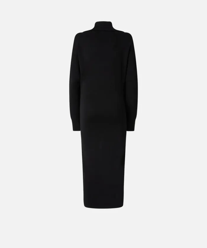 Women Dresses Pinko High Neck Knitted Midi Dress With Zip Limo Black Women Dresses Pinko High Neck Knitted Midi Dress With Zip Limo Black