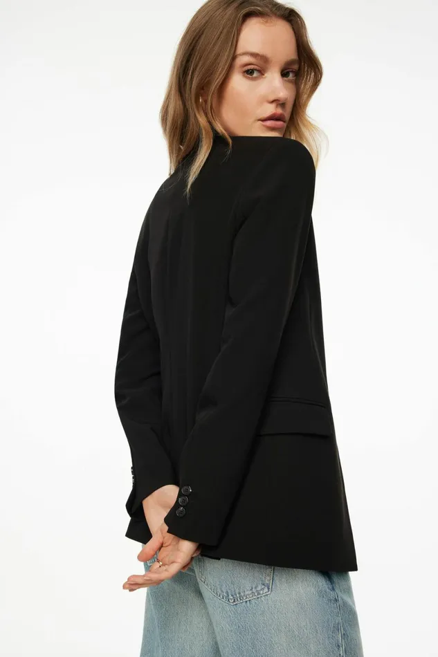 Women Dynamite Blazers and Vests Adeline Single Breasted Blazer Black