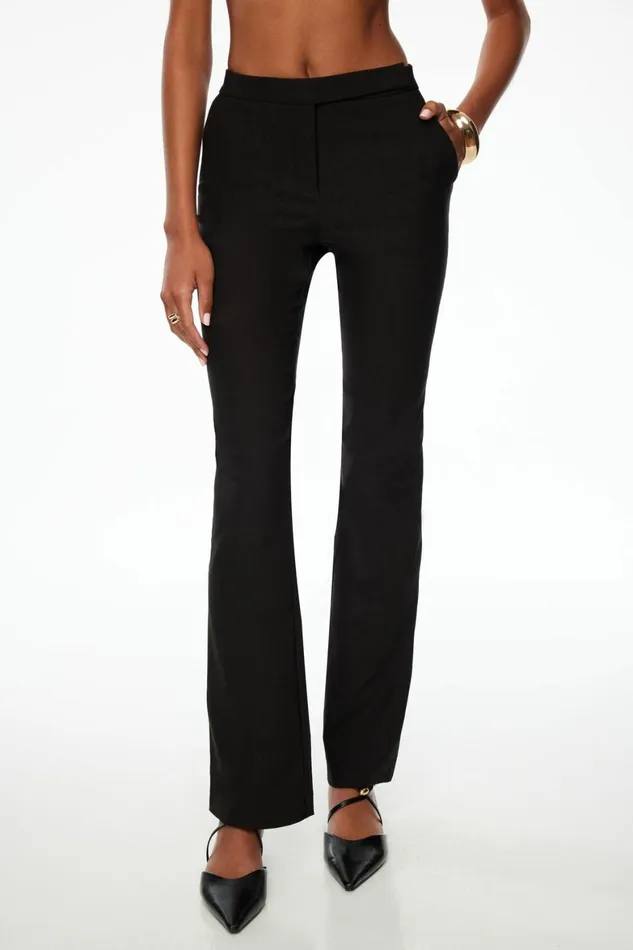 Women Dynamite Pants Mid Rise Bootcut Pants Black
