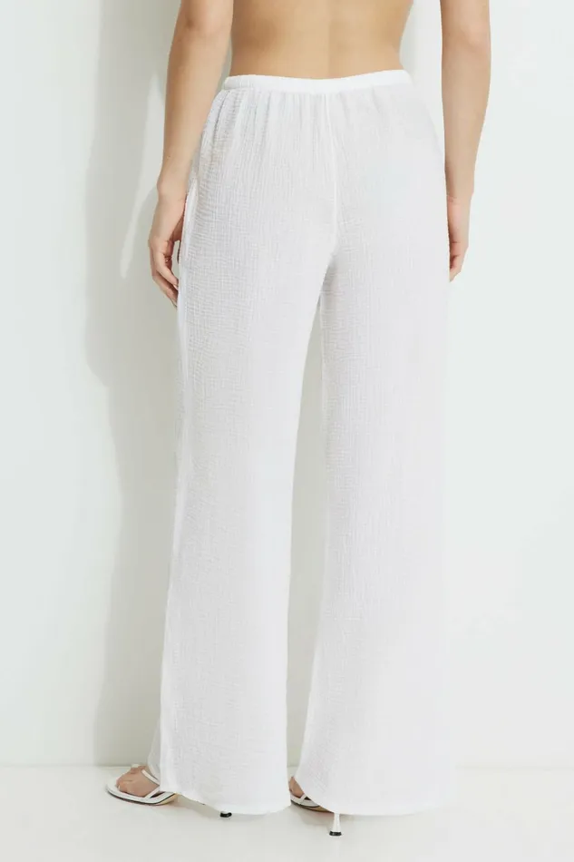 Women Dynamite Pants PullOn Gauze Pants White