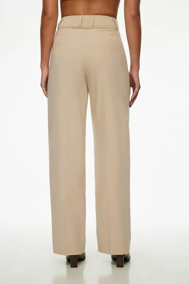 Women Dynamite Pants Sofia Pleated Straight Leg Pants Beige