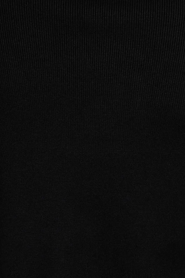 Women Dynamite Tops Cropped Turtleneck Sweater Black