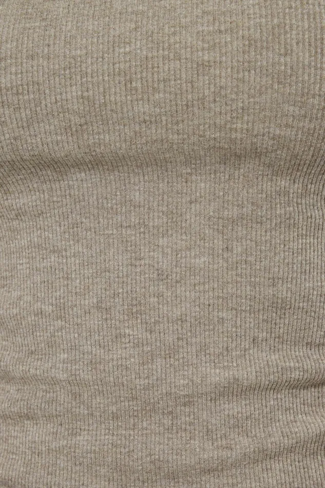 Women Dynamite Tops Tedi Ribbed Long Sleeve T Shirt Brown