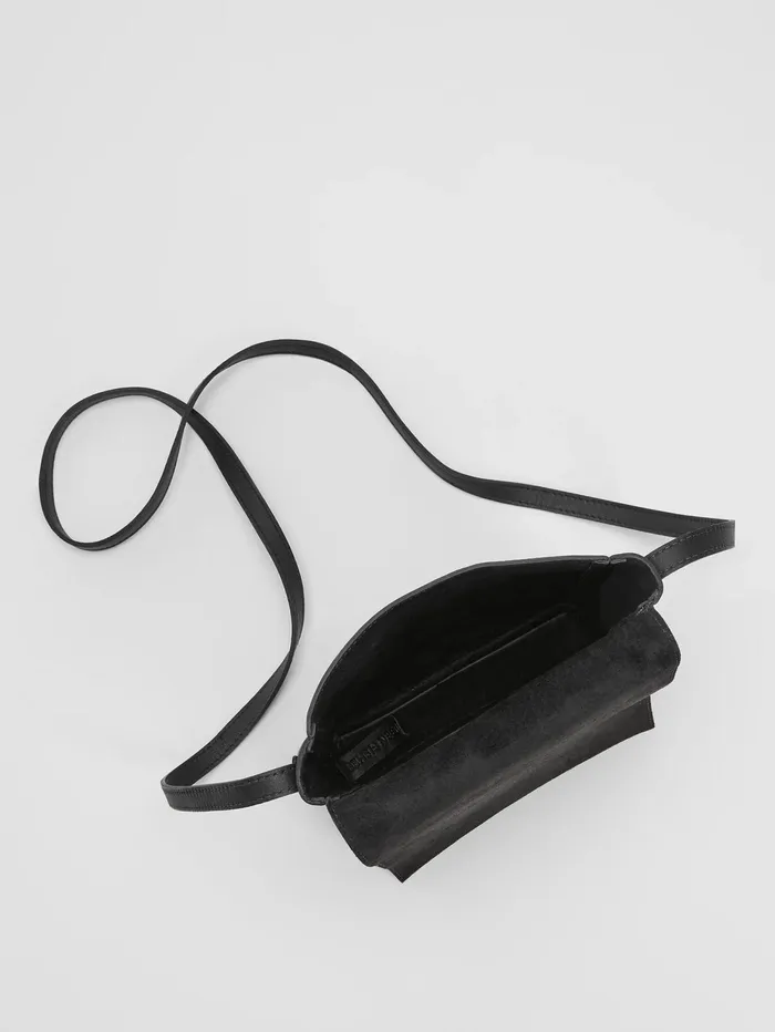 Women Eileen Fisher Accessories Italian Leather Square Crossbody Bag Black