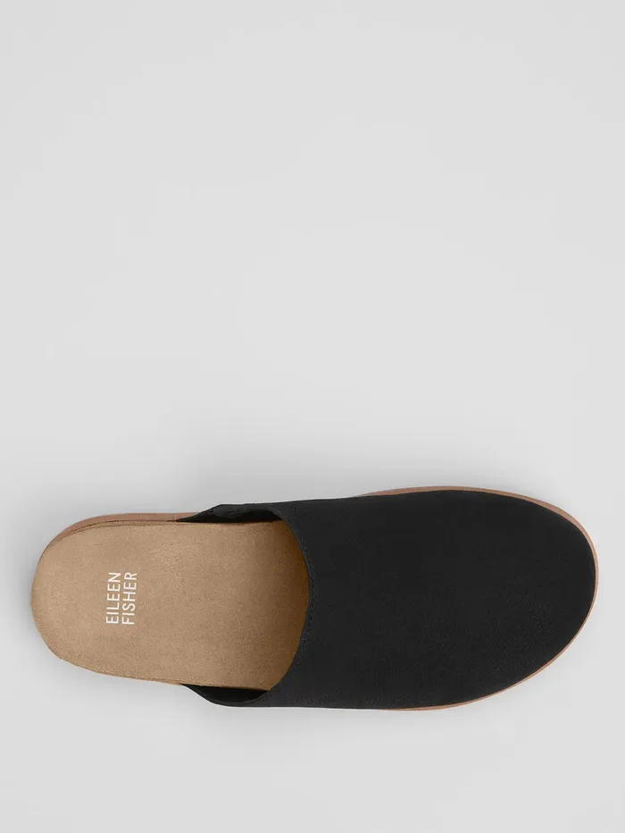 Women Eileen Fisher Shoes Bios Tumbled Nubuck Mule Blacknatural