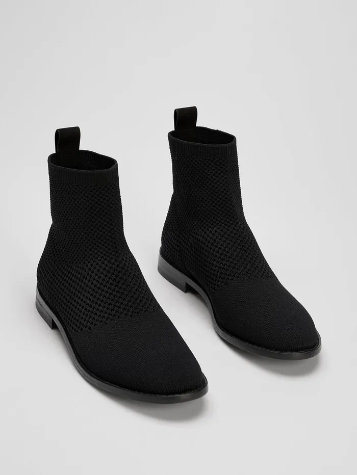 Women Eileen Fisher Shoes Jude Recycled Stretch Knit Bootie Black