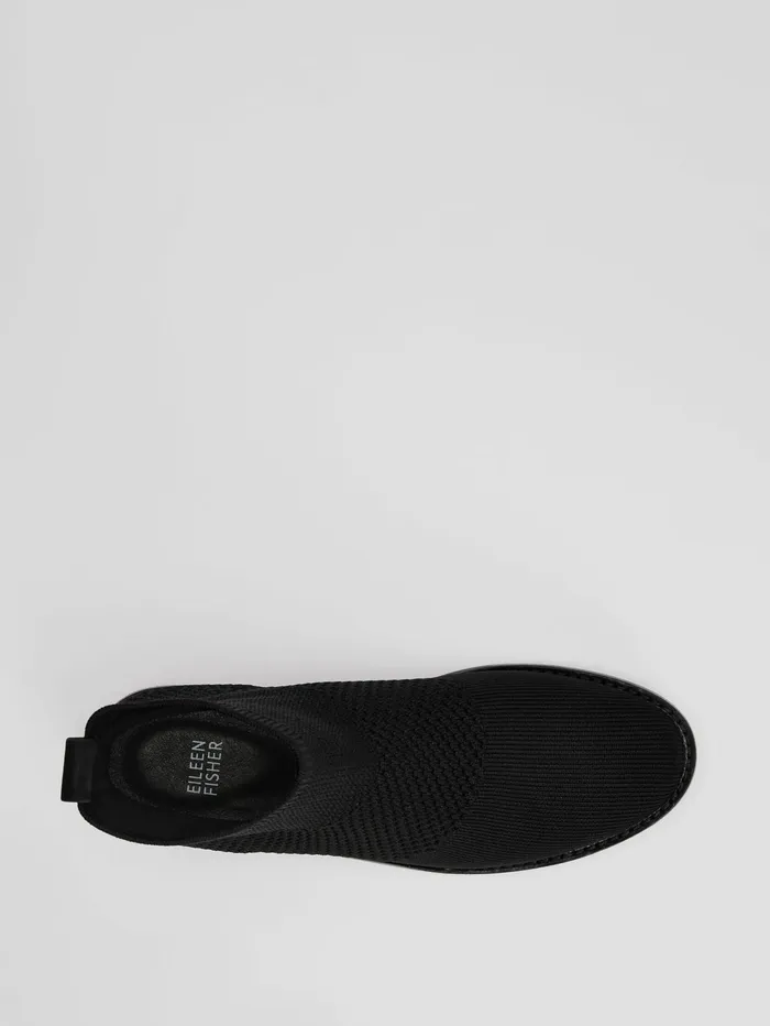 Women Eileen Fisher Shoes Jude Recycled Stretch Knit Bootie Black