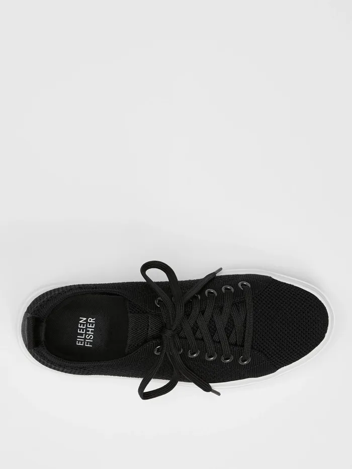 Women Eileen Fisher Shoes Peris Recycled Stretch Knit Wedge Sneaker Black