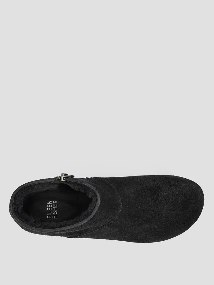 Women Eileen Fisher Shoes Warm Suede Clog Bootie Black