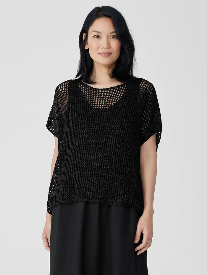 Women Eileen Fisher Sweaters and Cardigans Organic Linen DlavBateau Neck Top Black Women Eileen Fisher Sweaters and Cardigans Organic Linen DlavBateau Neck Top Black