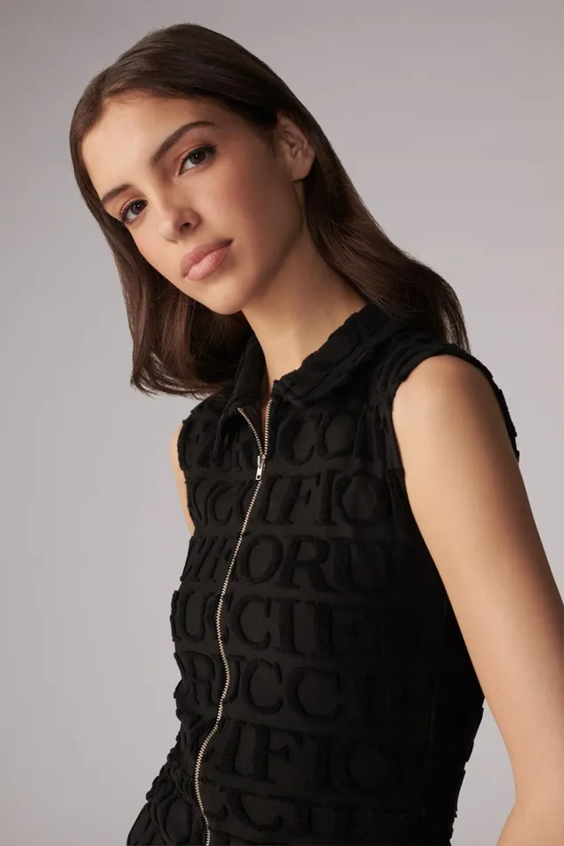 Women Fiorucci Dresses Monogram Towelling Playsuit Black Women Fiorucci Dresses Monogram Towelling Playsuit Black