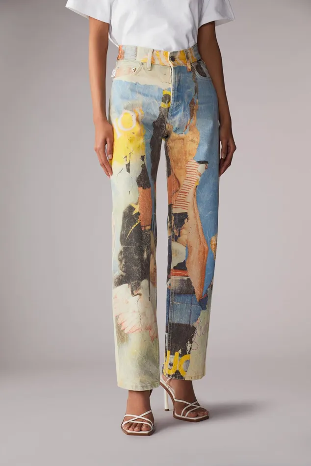 Women Fiorucci Jeans and Denim Graphic Poster Wall Jeans Multi Women Fiorucci Jeans and Denim Graphic Poster Wall Jeans Multi