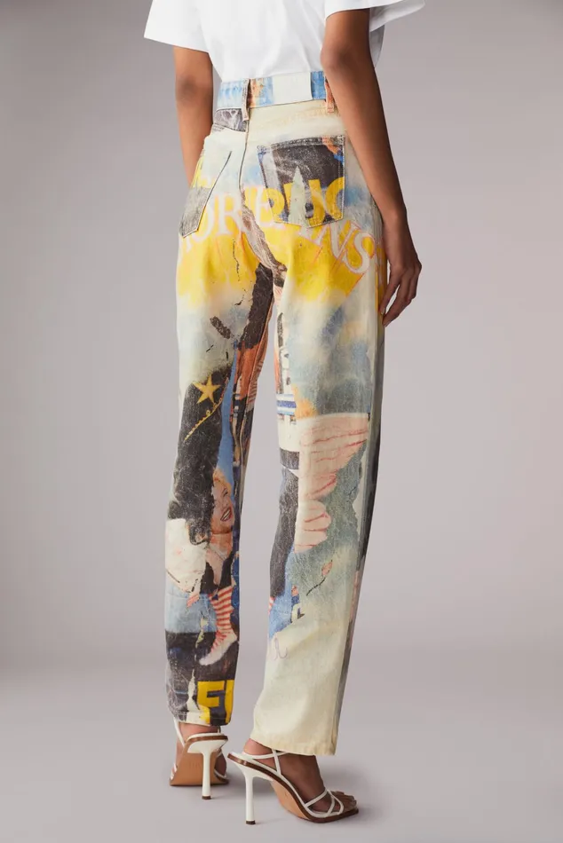 Women Fiorucci Jeans and Denim Graphic Poster Wall Jeans Multi Women Fiorucci Jeans and Denim Graphic Poster Wall Jeans Multi