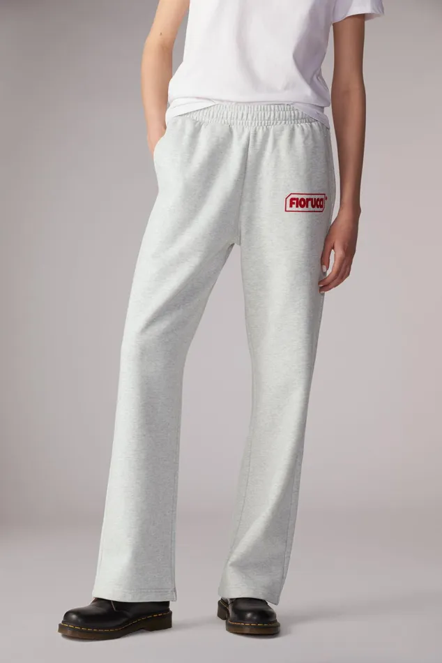 Women Fiorucci Sweatpants and Leggings Logo Straight Leg Joggers Grey Women Fiorucci Sweatpants and Leggings Logo Straight Leg Joggers Grey