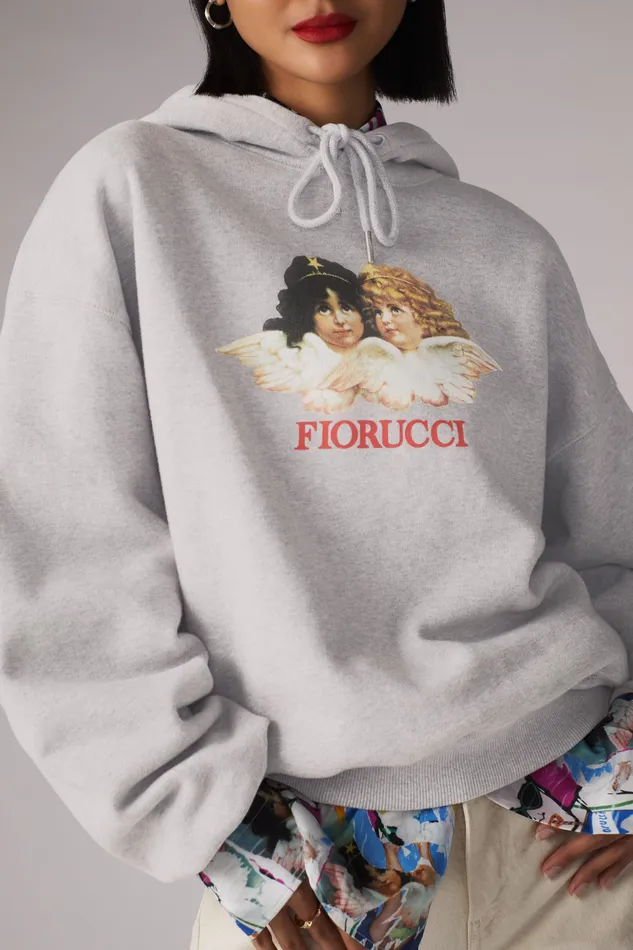 Women Fiorucci Sweatshirts and Hoodies Angels Hoodie Grey Women Fiorucci Sweatshirts and Hoodies Angels Hoodie Grey