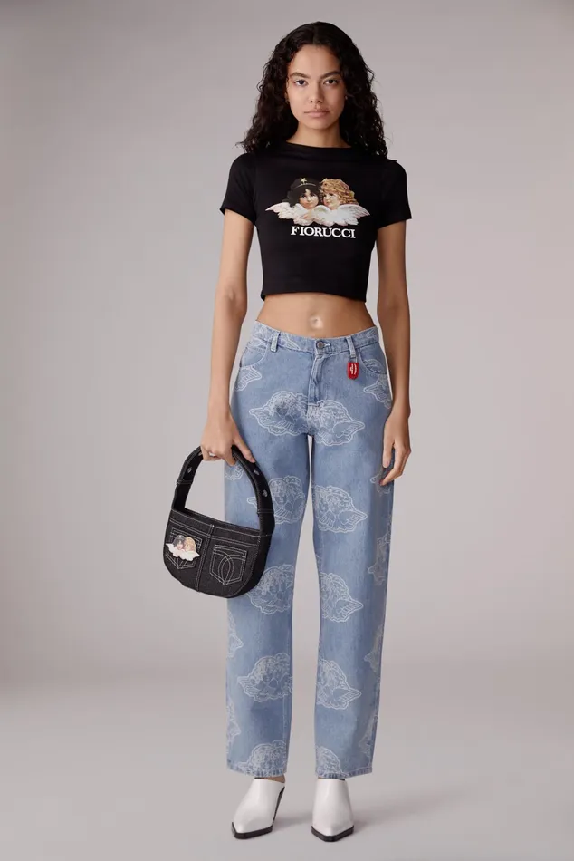 Women Fiorucci TShirts and Tops Angels Baby TShirt Black