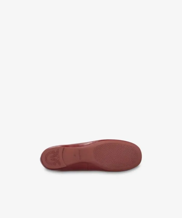 Women Flats Pinko Nappa Leather Ballerinas With Removable Ribbons Burgundy Women Flats Pinko Nappa Leather Ballerinas With Removable Ribbons Burgundy