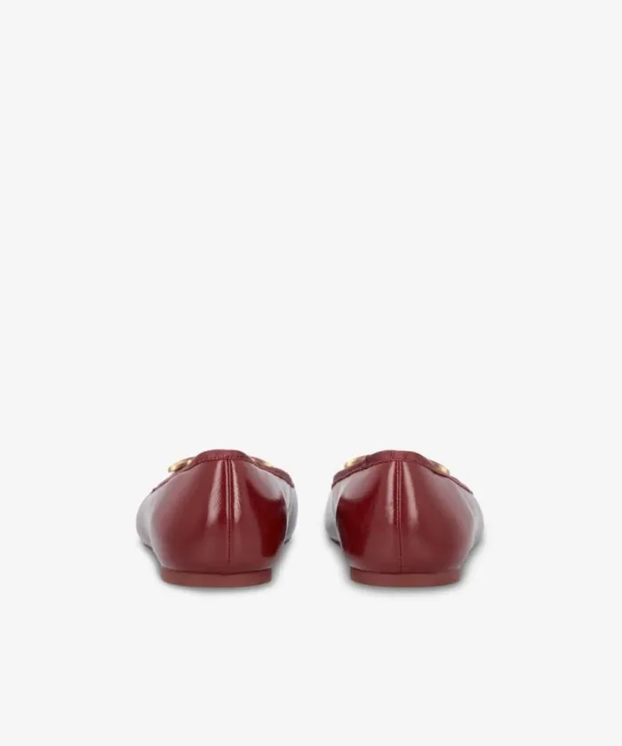 Women Flats Pinko Nappa Leather Ballerinas With Removable Ribbons Burgundy Women Flats Pinko Nappa Leather Ballerinas With Removable Ribbons Burgundy