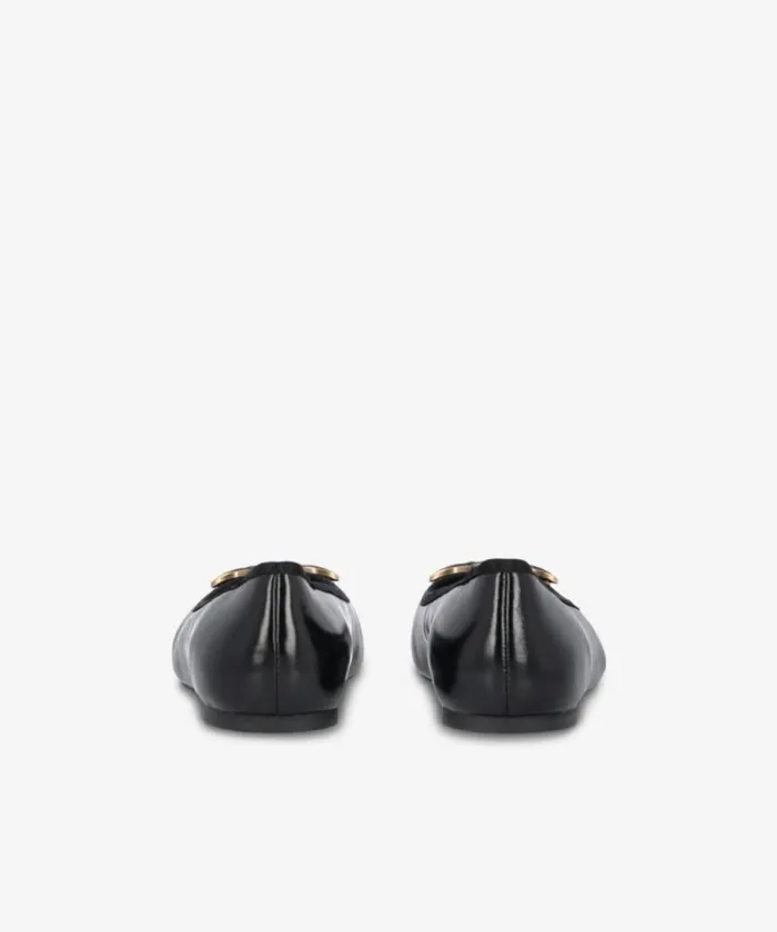 Women Flats Pinko Nappa Leather Ballerinas With Removable Ribbons Limo Black Women Flats Pinko Nappa Leather Ballerinas With Removable Ribbons Limo Black