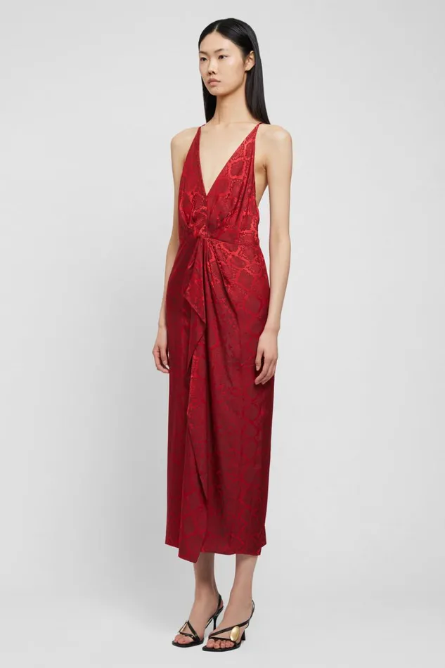 Women Giana Gown Carmine Python Jonathan Simkhai Dresses and Jumpsuits