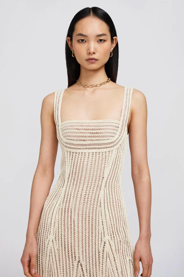 Women Gianetta Dress Natural White Jonathan Simkhai Dresses and Jumpsuits