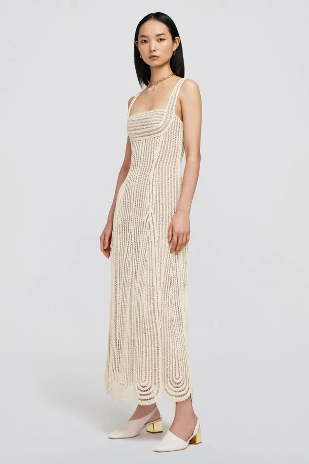Women Gianetta Dress Natural White Jonathan Simkhai Dresses and Jumpsuits