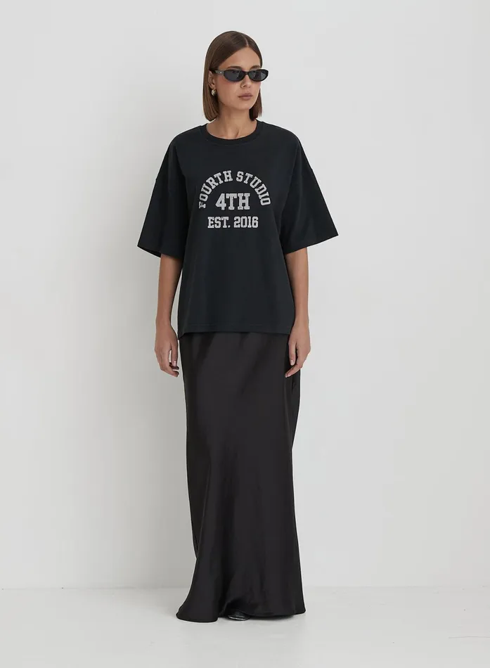 Women Grey Acid Wash Oversized Distressed Slogan TShirt Finn 4th and Reckless Athleisure