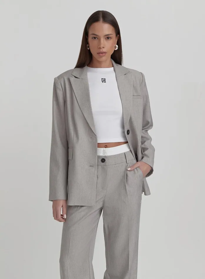 Women Grey PVE Tailored Oversized Blazer Taylor 4th and Reckless Blazers