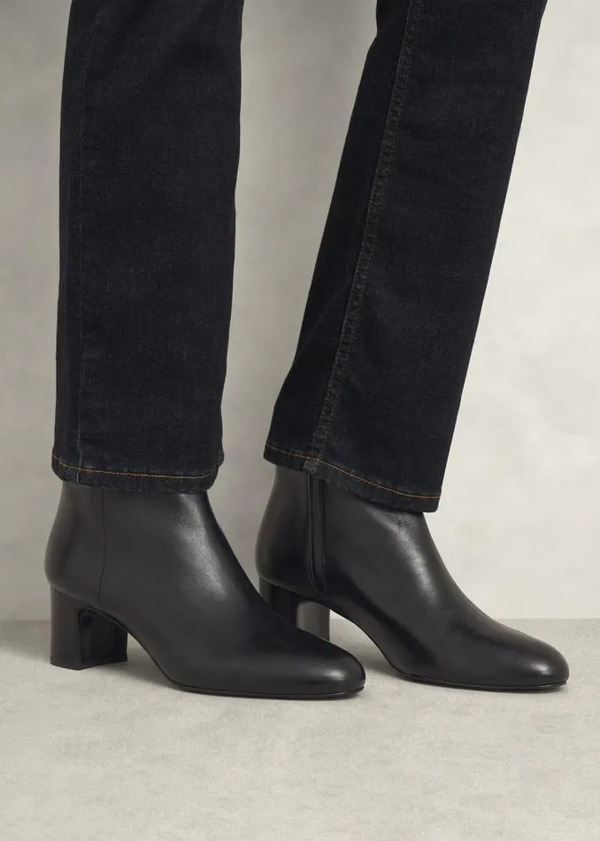 Women HOBBS Boots Rochelle Leather Ankle Boots Black