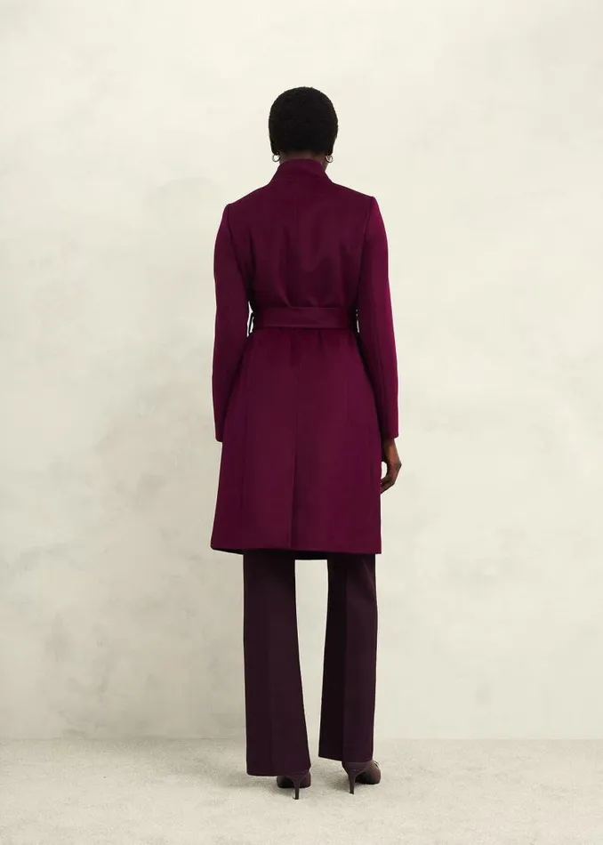 Women HOBBS Coats and Jackets Cristie Wool Coat Warm Plum